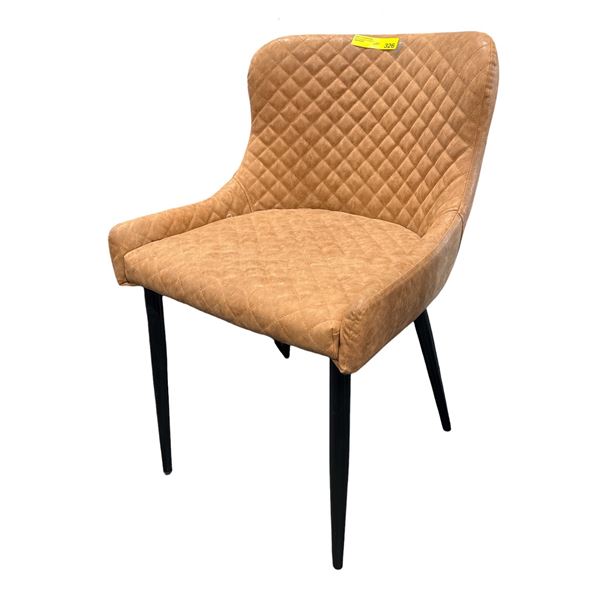 Modern Diamond Quilted Leather Dining Chair