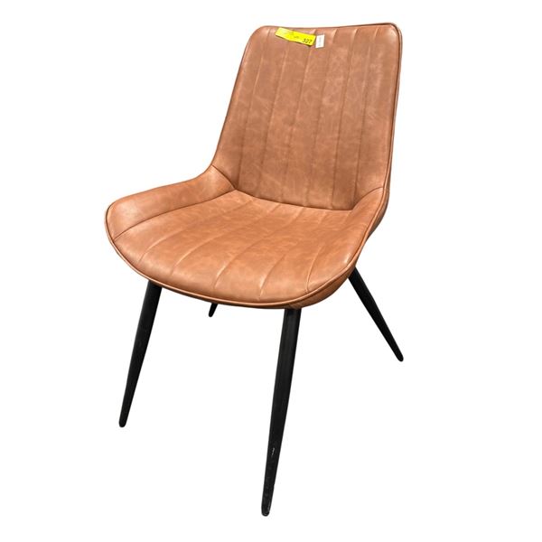 Modern Channel Stitch Leather Dining Chair