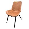 Image 1 : Modern Channel Stitch Leather Dining Chair