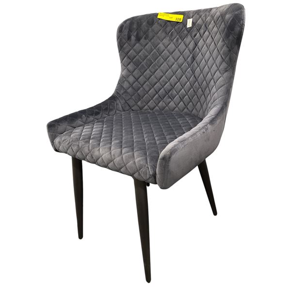 Modern Diamond Quilted Velvet Dining Chair