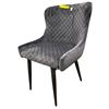 Image 1 : Modern Diamond Quilted Velvet Dining Chair