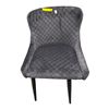 Image 2 : Modern Diamond Quilted Velvet Dining Chair