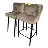Image 1 : Pair of Modern Diamond Quilted Velvet Counter Stools