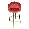 Image 2 : Pair of Modern Scalloped Velvet Bar Stools