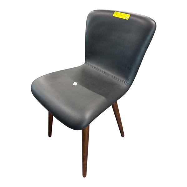 Article Mid-Century Modern Style Black Leather Dining Chair