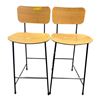 Image 2 : Pair of Mid-Century Modern Oak Bar Stools
