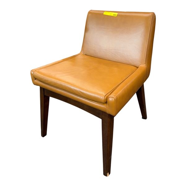 Article Mid-Century Modern Style Tan Leather Dining Chair