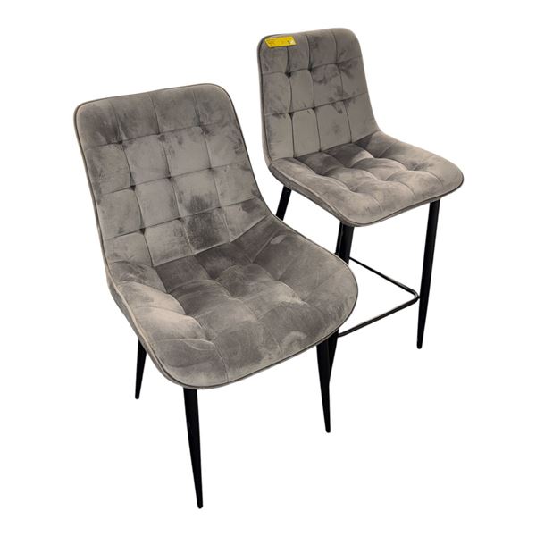 2pc assorted velvet chairs