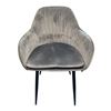Image 2 : Pair of Modern Channel Stitch Velvet Dining Chairs