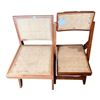 Image 2 : Pink City Imports 2pc assorted Mid-Century Modern Style Wood and Cane