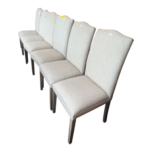 Set of 6 Pink City Imports Cardiff Modern High Back Textured Fabric Dining Chairs
