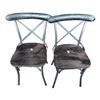 Image 2 : Modern Wood and Metal Cross Back Dining Chairs Assorted