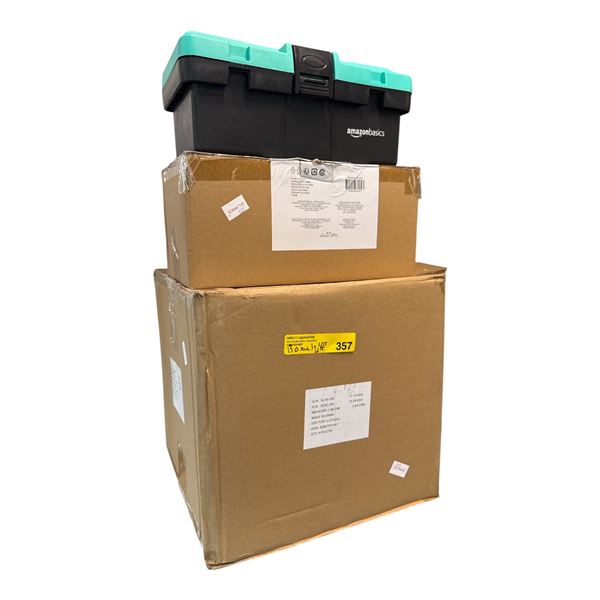 BNIB - 4 Sets of Amazon Basics 150-Piece Household Tool Set with Storage Box, Teal