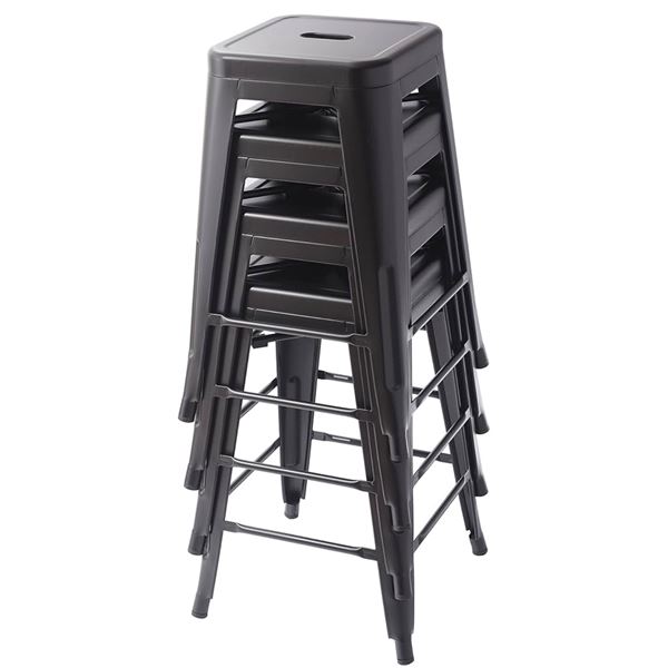 BNIB - Set of 4 - Amazon Basics Metal Bar Stools, 24-Inch Seat Height