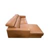 Image 3 : Modern Tan Leather Reclining Sectional Sofa with Chaise