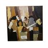 Image 1 : Modern Abstract Mixed-Media Figural Collage Wall Painting on Canvas Signed Bertol - approx. 36 1/2in