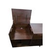 Image 4 : Walnut Media Console - Sideboard with Drawer and Slatted Doors (47.5x19.5x35)