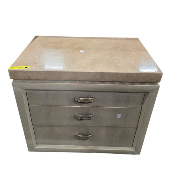 3-Drawer Dresser with Stone-Look Top (30x19x27)