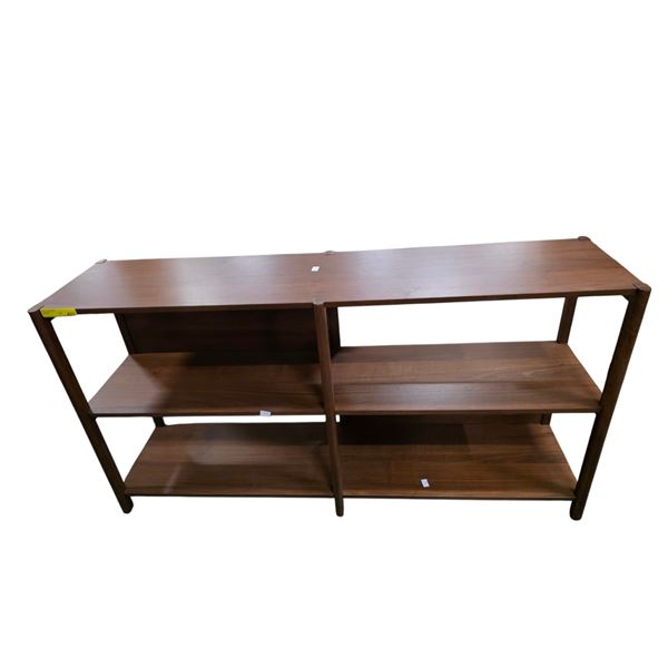 Walnut Open Bookcase/Shelving Unit (64x15x33.5)