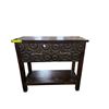 Image 1 : Accent Side Table with Carved Drawer Front and Lower Shelf (34x14x30.5)