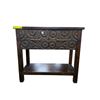 Image 2 : Accent Side Table with Carved Drawer Front and Lower Shelf (34x14x30.5)