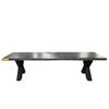 Image 1 : Live-Edge Dining Table with Black X-Frame Metal Legs (71x16x18)