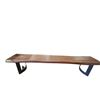 Image 1 : Live-Edge Bench with Black X-Frame Metal Legs (92.5x16x18.5)