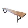 Image 2 : Live-Edge Bench with Black X-Frame Metal Legs (92.5x16x18.5)
