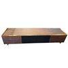 Image 1 : Modern Walnut & Matte Black Media Console / Credenza (86.5x17.5x18)