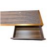Image 4 : Modern Walnut & Matte Black Media Console / Credenza (86.5x17.5x18)