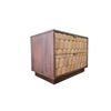 Image 2 : Drawer Nightstand with 3D Geometric Carved Oak Drawer Fronts and Brass Bar Pulls (24x16x16)