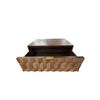 Image 3 : Drawer Nightstand with 3D Geometric Carved Oak Drawer Fronts and Brass Bar Pulls (24x16x16)