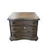 Image 1 : 3-Drawer Serpentine-Front Chest with Grey Cerused Finish and Antique Brass Ring Pulls (26x20x22.2)