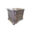 Image 2 : 3-Drawer Serpentine-Front Chest with Grey Cerused Finish and Antique Brass Ring Pulls (26x20x22.2)