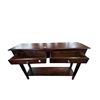 Image 3 : Dark Walnut 2-Drawer Console Table with Open Shelf (Approx. 44x11x32.5)