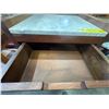 Image 3 : Dark Walnut Hexagonal Side Table with Drawer and Lower Shelf (18x16x22)
