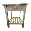Image 1 : Grey Wash Wood Side Table w/Drawer (18x15.5x22)