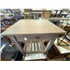 Image 3 : Grey Wash Wood Side Table w/Drawer (18x15.5x22)