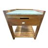 Image 1 : Marble Top Acacia Wood Side Table with Drawer and Lower Shelf (18x16x22) - RV $245