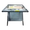 Image 1 : Glass Top Wood Frame Table (24x24x24)