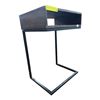 Image 1 : Black Wood Top C-Shape Side Table (18.5x14.5x26.5)