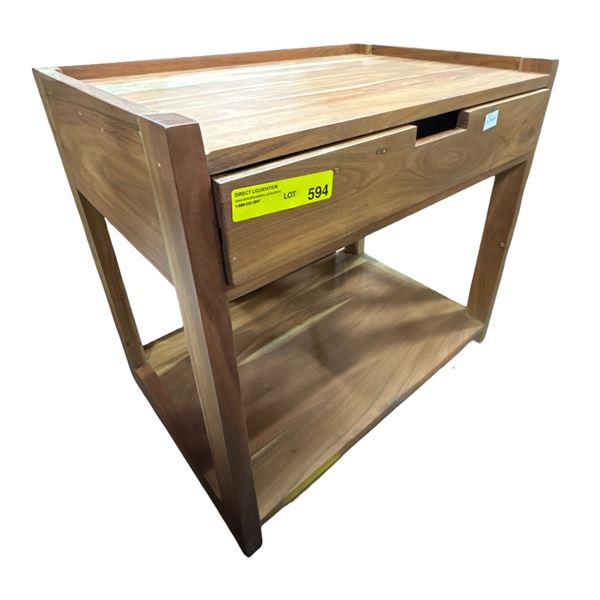 Wood Single Drawer Nightstand (24x16x19.5)