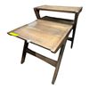 Image 1 : Mid-Century Modern Two-Tier Wood Side Table (20x29x25)