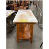 Image 3 : Marble & Wood Side Table (28x14x23)