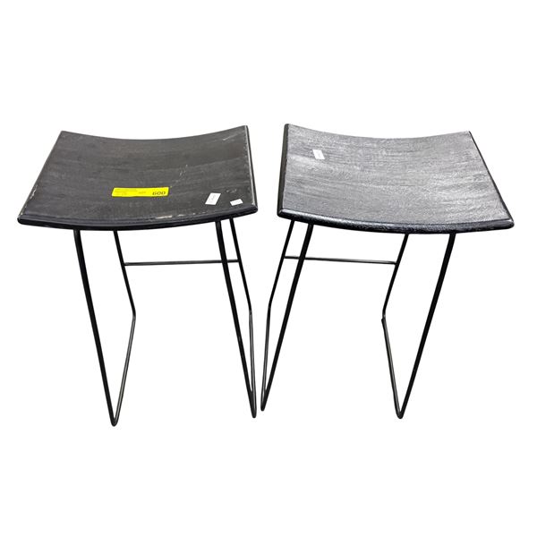 Group of 2 Black Bar Stools