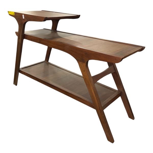 Mid-Century Modern Walnut 2-Tier Coffee Table (47x16x32)
