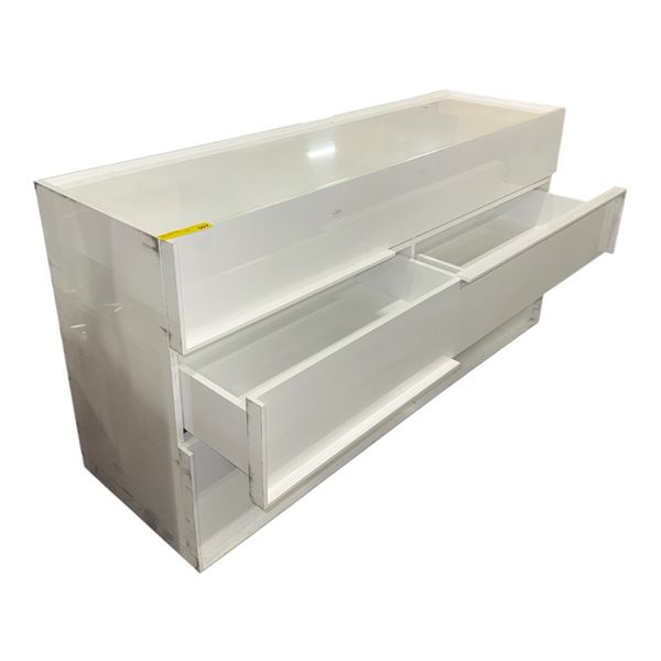 White 2-Tier Open Shelf Unit (19x60x30)