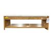Image 2 : Oak Storage Bench with Cream Upholstered Cushion (56x17.75x19H)
