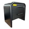 Image 1 : Black Rounded 2-Drawer Nightstand (23.5x15.5x24)