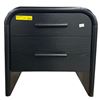 Image 2 : Black Rounded 2-Drawer Nightstand (23.5x15.5x24)
